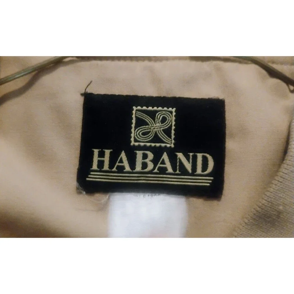 VINTAGE HABAND MENS 3XL LIGHTWEIGHT FULL ZIP BOMBER JACKET BEIGE